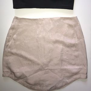 Women’s blush satin mini skirt